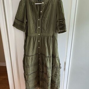 GAP Green Midi Dress with Chic Style